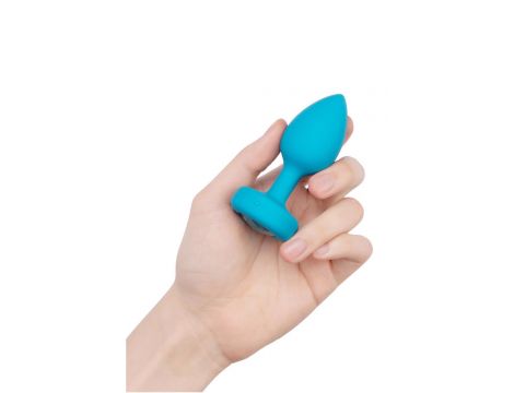 B-VIBE VIBRATING JEWEL PLUG S/M TEAL - 3