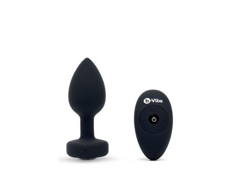 B-VIBE VIBRATING JEWEL PLUG M/L BLACK