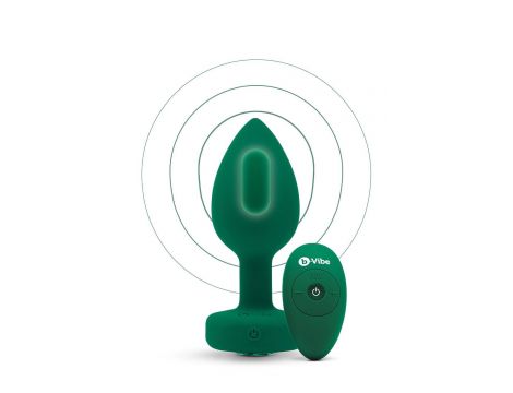 B-VIBE VIBRATING JEWEL PLUG M/L EMERALD GREEN - 2