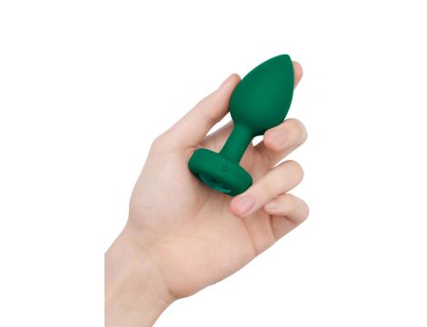 B-VIBE VIBRATING JEWEL PLUG M/L EMERALD GREEN - 3