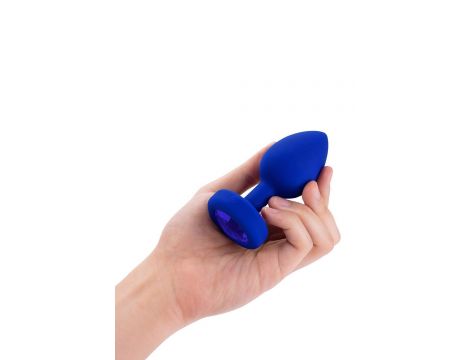 B-VIBE VIBRATING JEWEL PLUG L/XL NAVY - 2