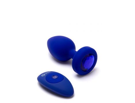 B-VIBE VIBRATING JEWEL PLUG L/XL NAVY - 3