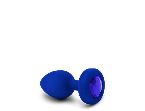 B-VIBE VIBRATING JEWEL PLUG L/XL NAVY - 4