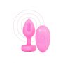 VIBRATING HEART SHAPE JEWEL PLUG SM PINK - 4