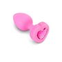 VIBRATING HEART SHAPE JEWEL PLUG SM PINK - 2