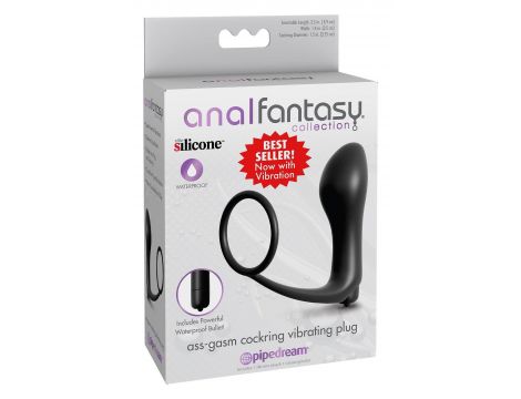 ANAL FANTASY COLLECTION ASS-GASM COCKRING VIBRATING PLUG BLACK