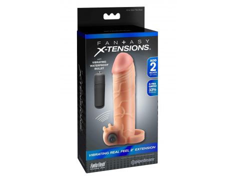 Wibracyjna przedłużka Real Feel 5 cm Pipedream jasna - 3
