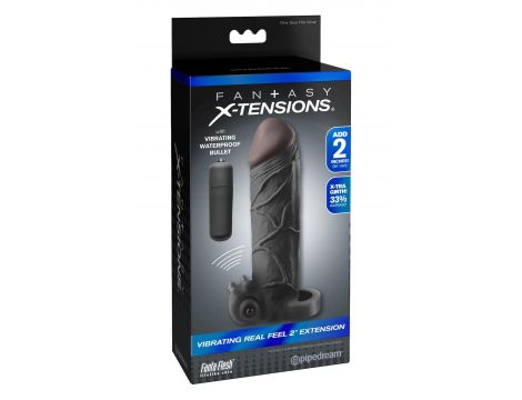 Przedłużka wibrująca Fantasy X-tensions Real Feel 2 cale czarna - 3