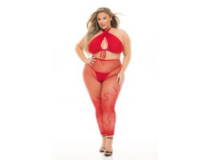 GIVES YOU HELL 3PC SET RED, PLUS SIZE