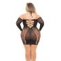 ANIMAL INSIDE HALTER DRESS BLACK, PLUS SIZE - 3