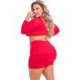 STOP & STARE 2PC SKIRT SET RED, 3XL/4XL - 3