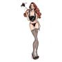 BOMBSHELL BOUDOIR HOOK UP FRONT CORSET SET BLACK, M - 5