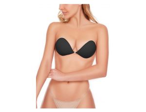 FIT CLOTH ADHESIVE SILICONE BRA BLACK CUP B