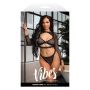 BARBED WIRE FISHNET BRALETTE, LONG SLEEVE SHRUG & PANTY, L/XL - 2