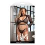 BARBED WIRE FISHNET BRALETTE, LONG SLEEVE SHRUG & PANTY, Q/S - 4