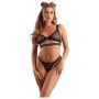 BARBED WIRE FISHNET BRALETTE, LONG SLEEVE SHRUG & PANTY, S/M - 4