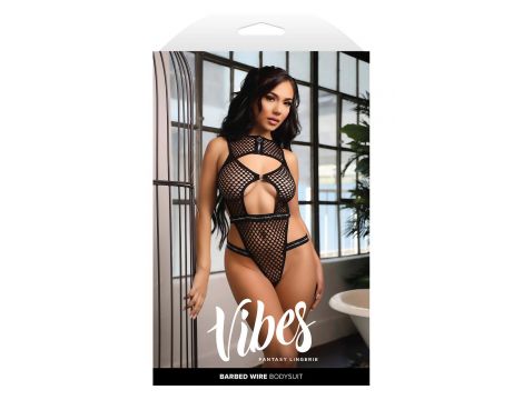 BARBED WIRE FISHNET BODYSUIT, S/M - 3