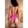 BETWEEN THE LINES CROTCHLESS LACE HALTER TEDDY, OS