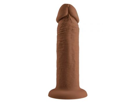 EVOLVED 6INCH VIBRATING DONG, DARK FLESH - 4