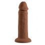 EVOLVED 6INCH VIBRATING DONG, DARK FLESH - 2