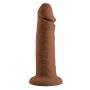 EVOLVED 6INCH VIBRATING DONG, DARK FLESH - 3