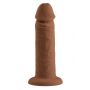 EVOLVED 6INCH VIBRATING DONG, DARK FLESH - 4