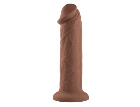 EVOLVED 7INCH GIRTHY VIBRATING DONG, DARK FLESH