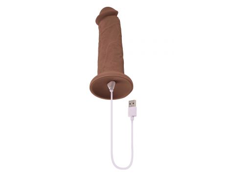 EVOLVED 7INCH GIRTHY VIBRATING DONG, DARK FLESH - 3