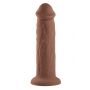 EVOLVED 7INCH GIRTHY VIBRATING DONG, DARK FLESH - 5