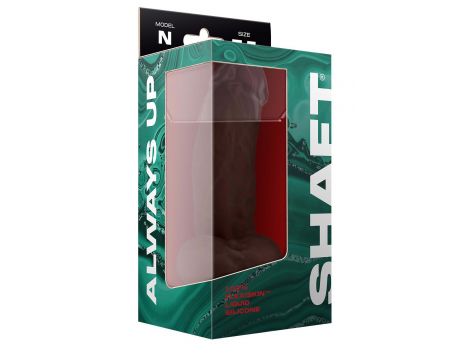 SHAFT MODEL N 7.5 INCH LIQUIDE SILICONE DONG WITH BALLS MAHOGANY - 3