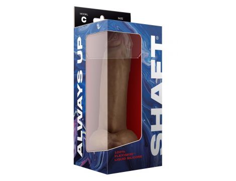 SHAFT MODEL C 9.5 INCH LIQUID SILICONE DONG WITH BALLS OAK - 3