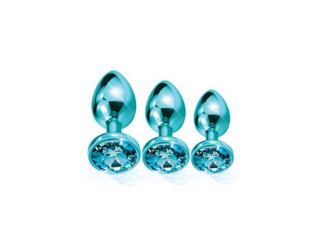 NIXIE METAL BUTT PLUGÂ TRAINERÂ SET, BLUE METALLIC - 2