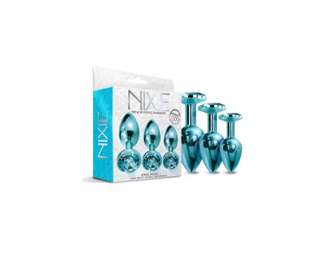 NIXIE METAL BUTT PLUGÂ TRAINERÂ SET, BLUE METALLIC - 4