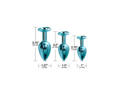 NIXIE METAL BUTT PLUGÂ TRAINERÂ SET, BLUE METALLIC