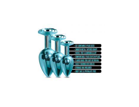 NIXIE METAL BUTT PLUGÂ TRAINERÂ SET, BLUE METALLIC - 3