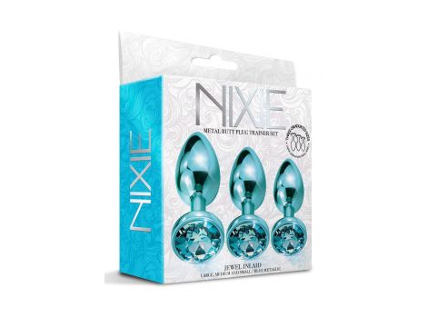 NIXIE METAL BUTT PLUGÂ TRAINERÂ SET, BLUE METALLIC - 5