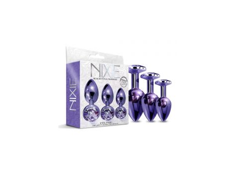 NIXIE METAL BUTT PLUGÂ TRAINERÂ SET, PURPLE METALLIC - 4