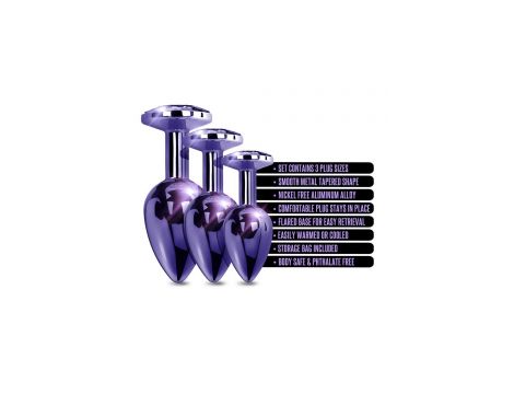 NIXIE METAL BUTT PLUGÂ TRAINERÂ SET, PURPLE METALLIC - 2