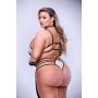 2PC STRAPPY LACE BRA & PANTY SET BLACK, QUEEN - 5