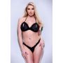 BACI 2PC PEEKABOO BRA & CROTCHLESS GSTRING SET, M/L - 2