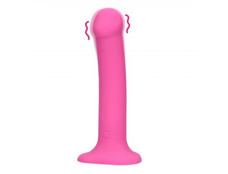 Wibrator dildo silikonowy Loveline różowy 18 cm - 2
