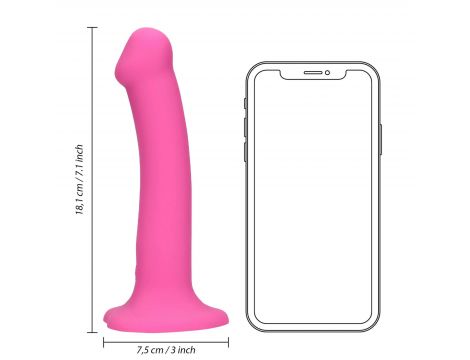 Wibrator dildo silikonowy Loveline różowy 18 cm - 6