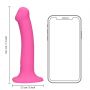 Wibrator dildo silikonowy Loveline różowy 18 cm - 7