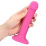 Wibrator dildo silikonowy Loveline różowy 18 cm - 10
