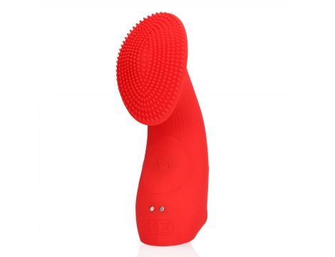 Mini wibrator na palec teksturowany Loveline czerwony 12 cm - 3