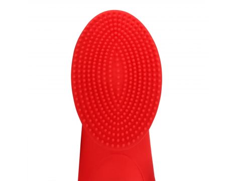 Mini wibrator na palec teksturowany Loveline czerwony 12 cm - 9