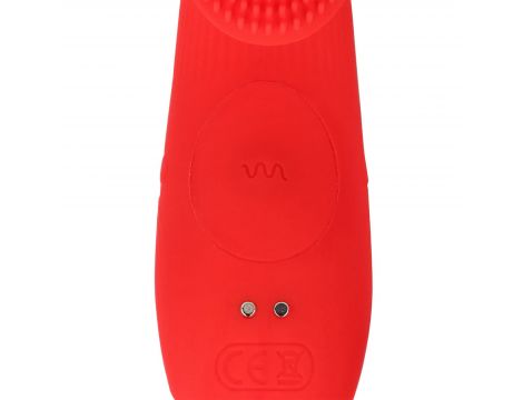 Mini wibrator na palec teksturowany Loveline czerwony 12 cm - 10