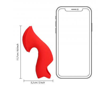 Mini wibrator na palec teksturowany Loveline czerwony 12 cm - 6