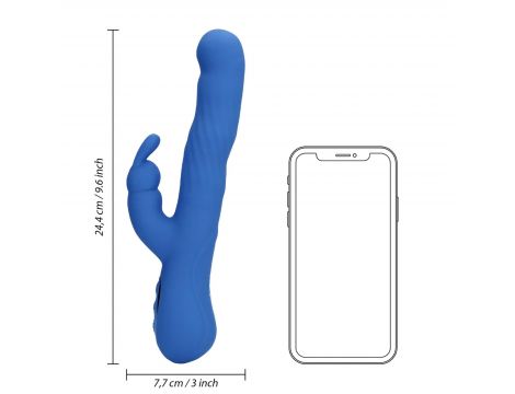 Wibrator króliczek Loveline Wiggle niebieski 24 cm - 9