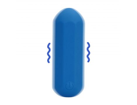 Wibrator silikonowy heksagonalny Loveline niebieski 7,2 cm - 7
